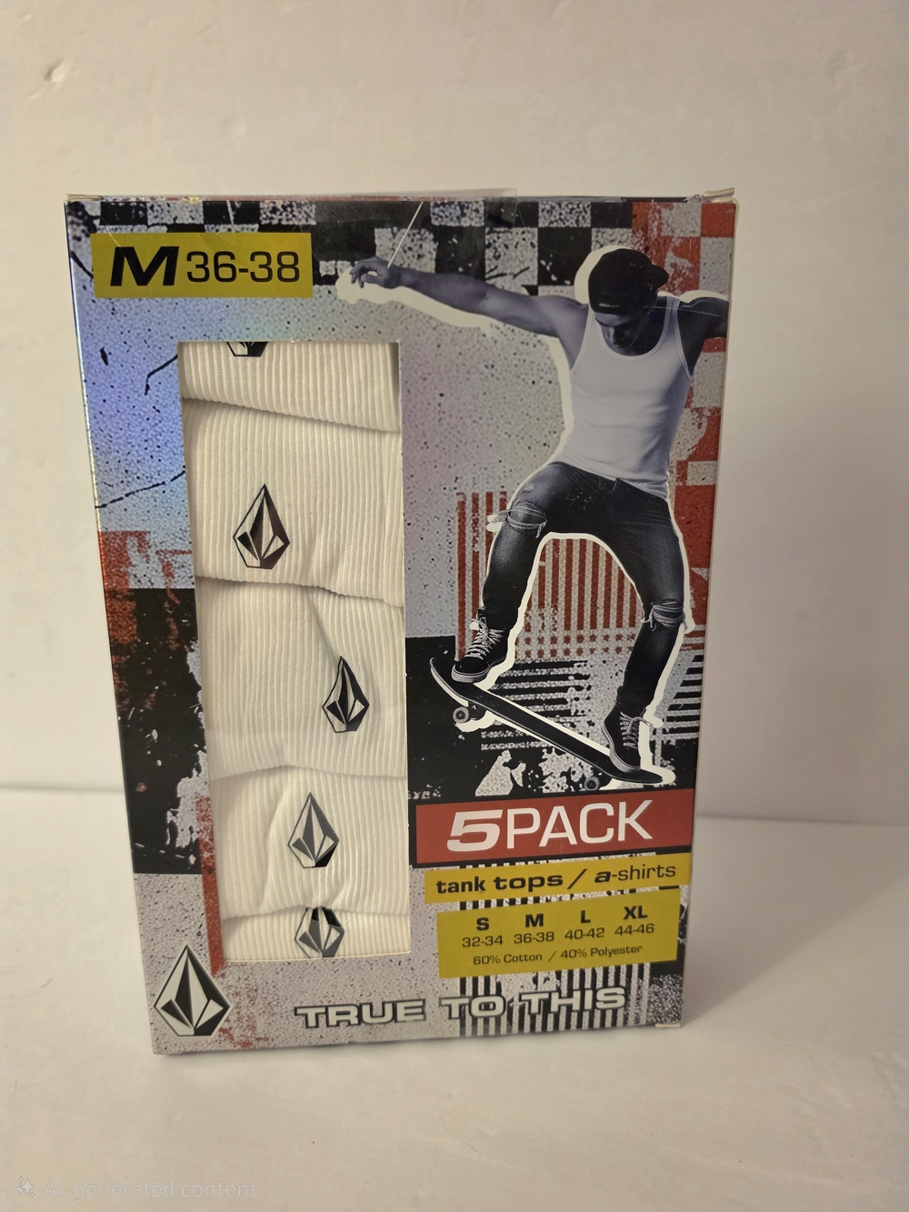 NWT Volcom Men’s White Tank Tops 5-Pack - White Medium